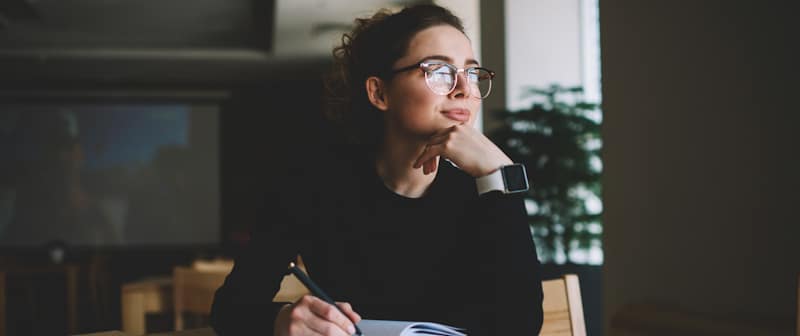 writing young woman