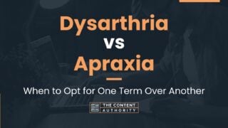 Dysarthria vs Apraxia: When to Opt for One Term Over Another