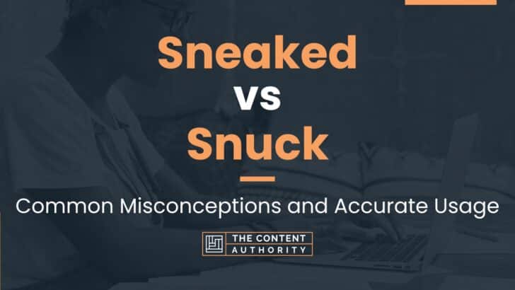 Sneaked Vs Snuck: Common Misconceptions And Accurate Usage