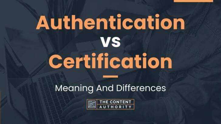 authentication vs certification