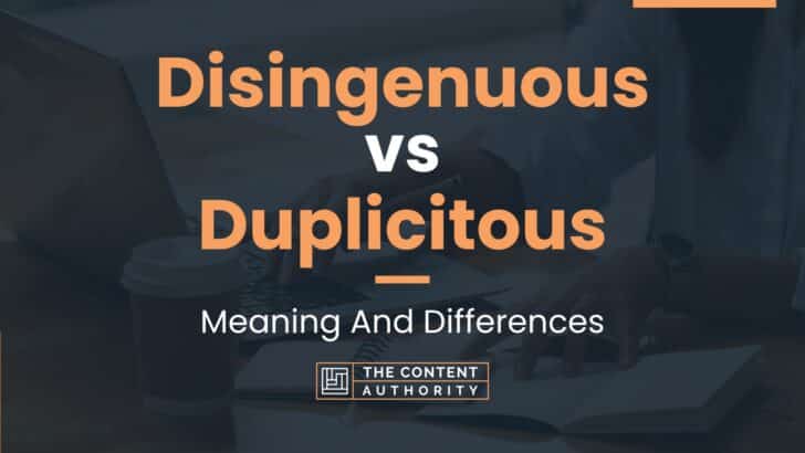 Disingenuous vs Duplicitous: Meaning And Differences