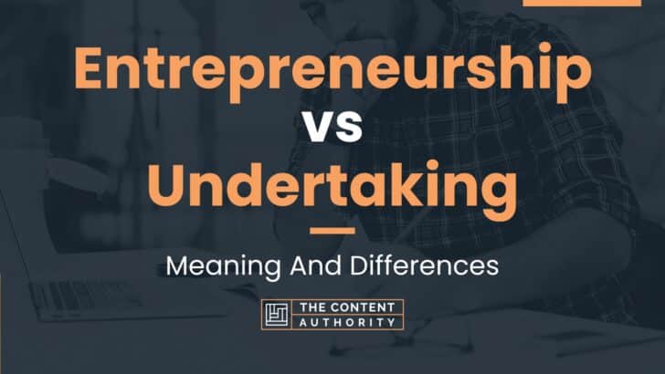 Entrepreneurship vs Undertaking: Meaning And Differences