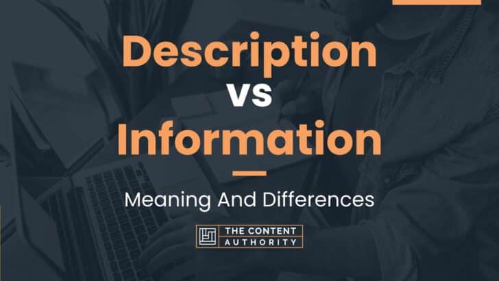 Description vs Information: Meaning And Differences