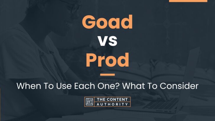Goad vs Prod: When To Use Each One? What To Consider