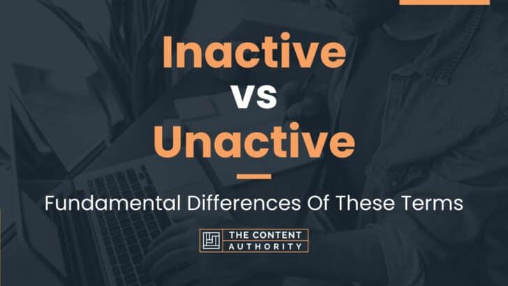Inactive vs Unactive: Fundamental Differences Of These Terms