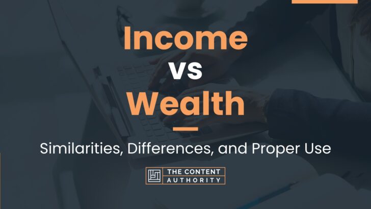 Income vs Wealth: Similarities, Differences, and Proper Use