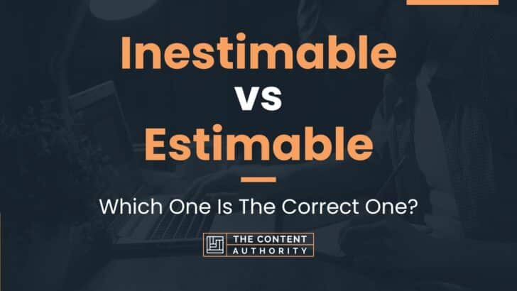 Inestimable vs Estimable: Which One Is The Correct One?