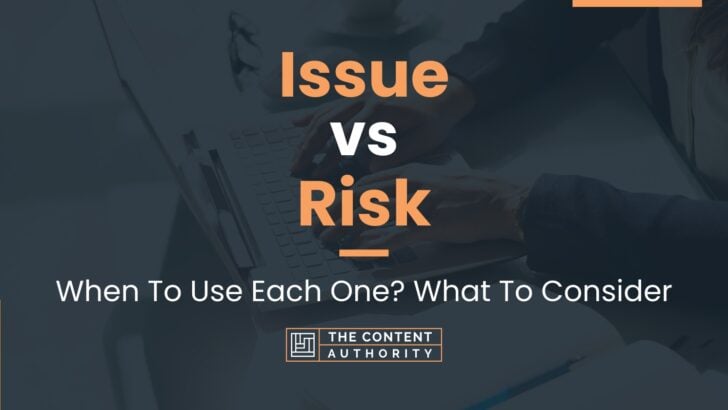 Issue vs Risk: When To Use Each One? What To Consider