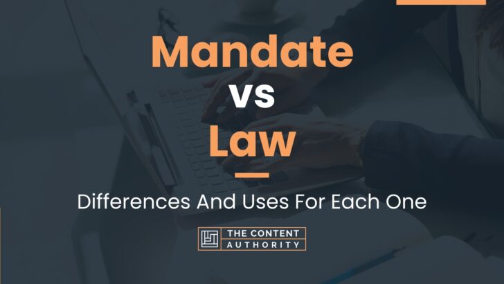 Mandate vs Law: Differences And Uses For Each One