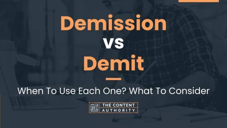 Demission vs Demit: When To Use Each One? What To Consider