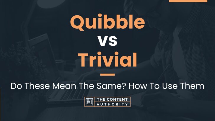 Quibble vs Trivial: Do These Mean The Same? How To Use Them