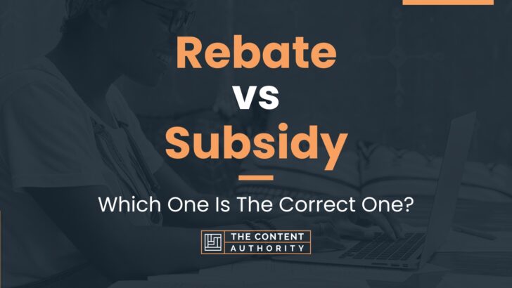 Rebate vs Subsidy: Which One Is The Correct One?