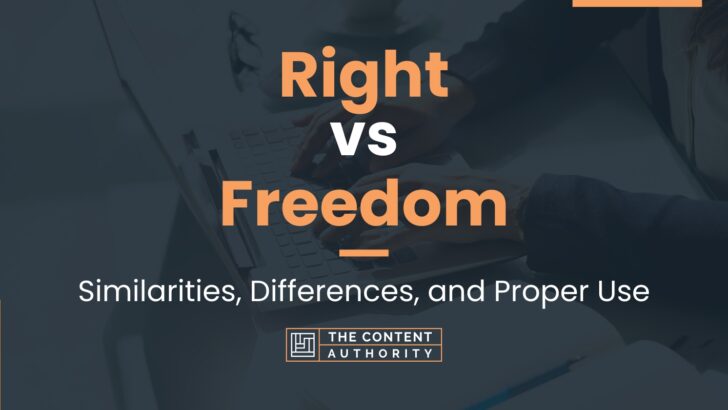 Right vs Freedom: Similarities, Differences, and Proper Use