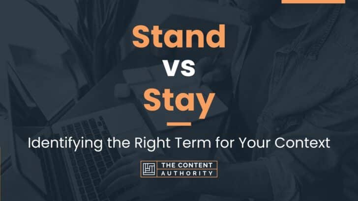 Stand vs Stay: Identifying the Right Term for Your Context