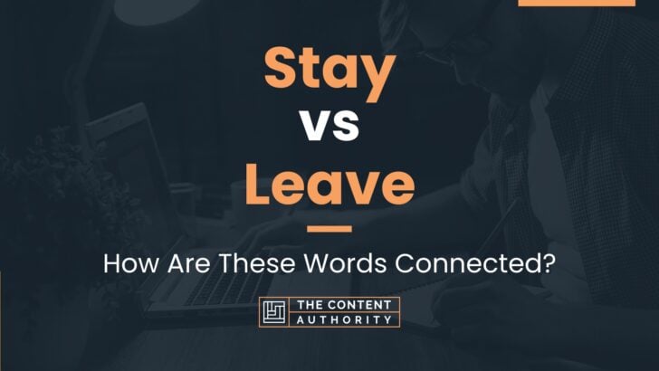 Stay vs Leave: How Are These Words Connected?