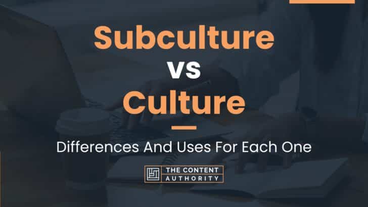 Subculture vs Culture: Differences And Uses For Each One