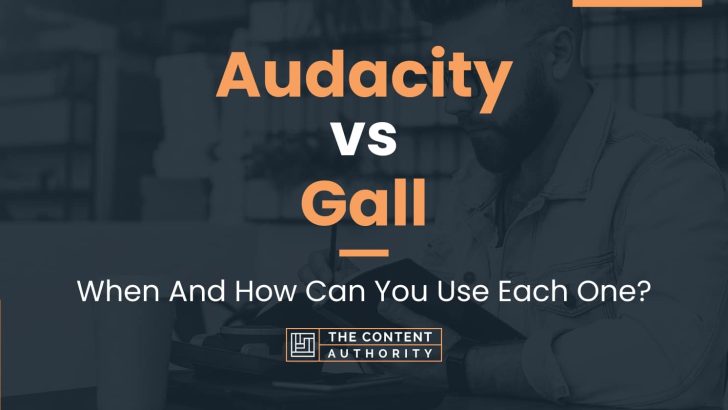 Audacity vs Gall: When And How Can You Use Each One?