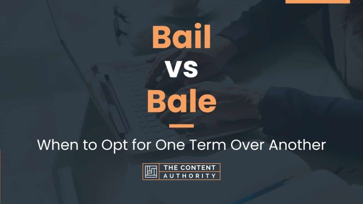 Bail vs Bale: When to Opt for One Term Over Another
