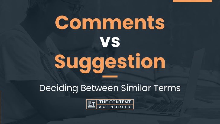 Comments vs Suggestion: Deciding Between Similar Terms