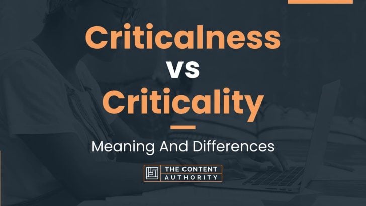 Criticalness vs Criticality: Meaning And Differences