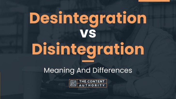 Desintegration vs Disintegration: Meaning And Differences