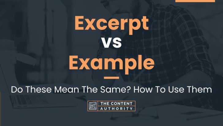 Excerpt vs Example: Do These Mean The Same? How To Use Them