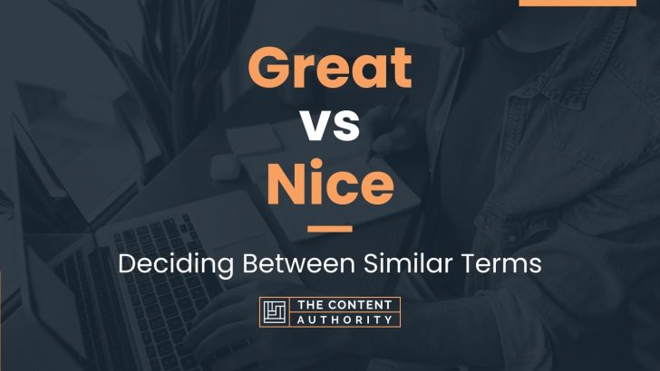 Great vs Nice: Deciding Between Similar Terms