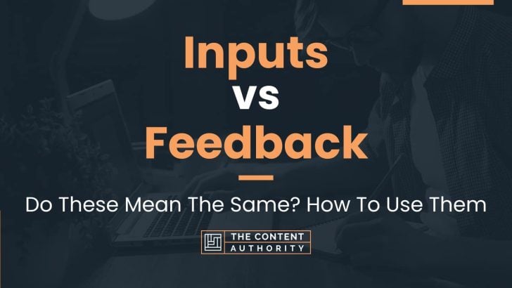 Inputs vs Feedback: Do These Mean The Same? How To Use Them