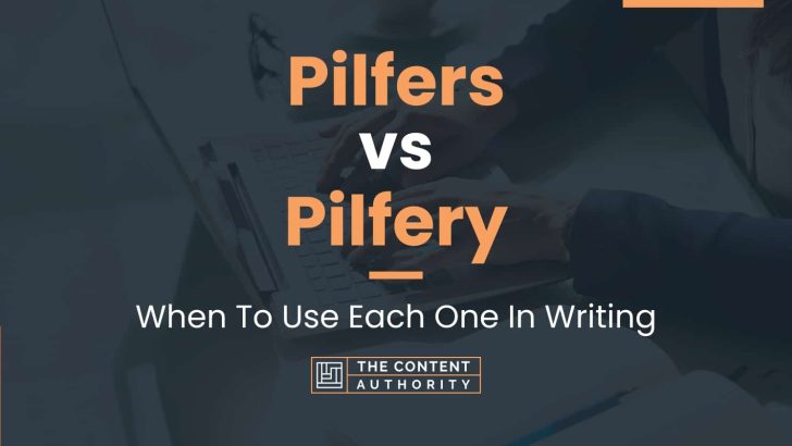 Pilfers Vs Pilfery: When To Use Each One In Writing