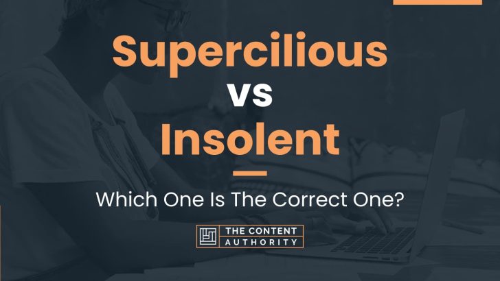 Supercilious vs Insolent: Which One Is The Correct One?