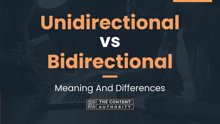 Unidirectional vs Bidirectional: Meaning And Differences
