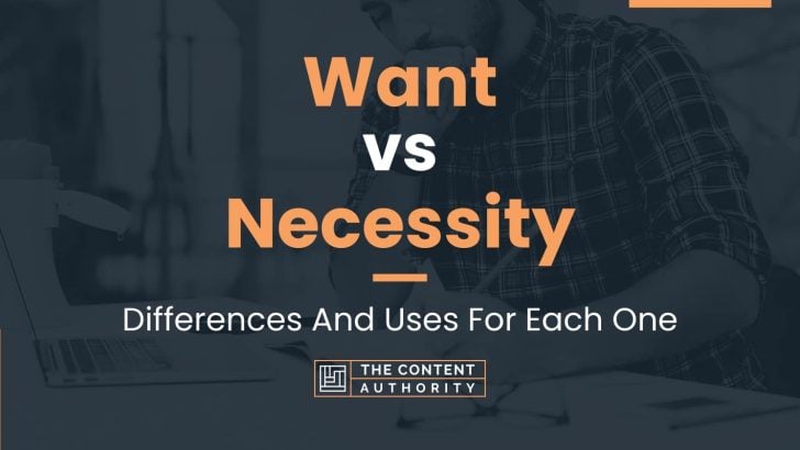 Want vs Necessity: Differences And Uses For Each One