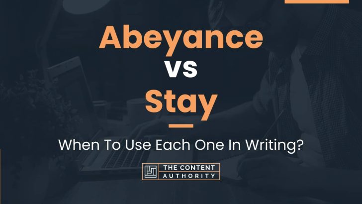 Abeyance vs Stay: When To Use Each One In Writing?