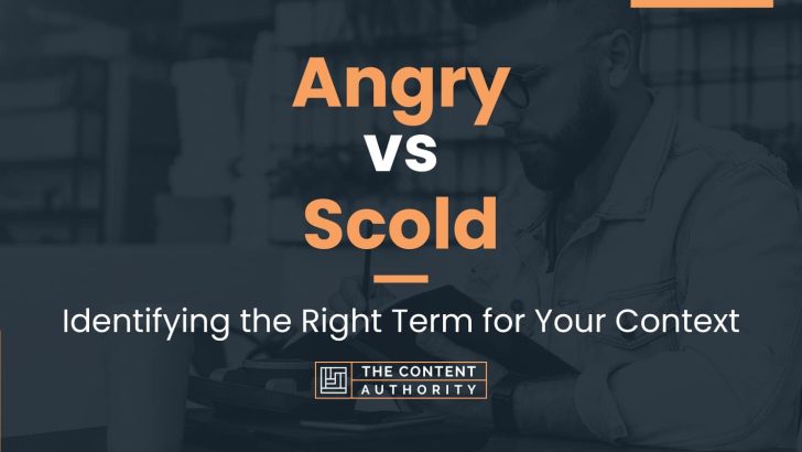 Angry vs Scold: Identifying the Right Term for Your Context