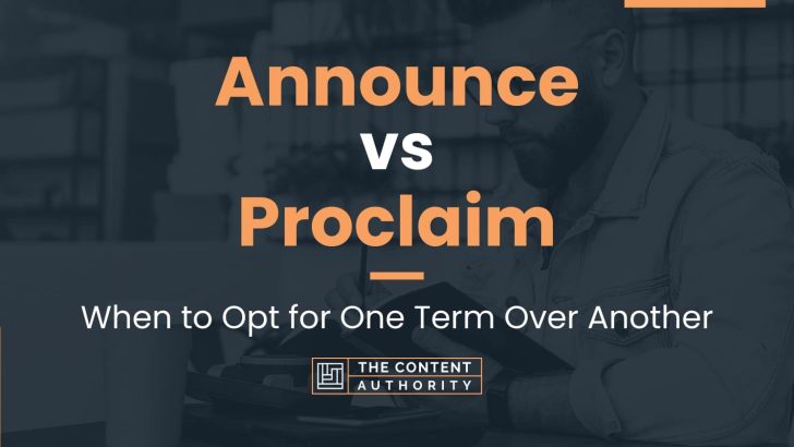 Announce vs Proclaim: When to Opt for One Term Over Another