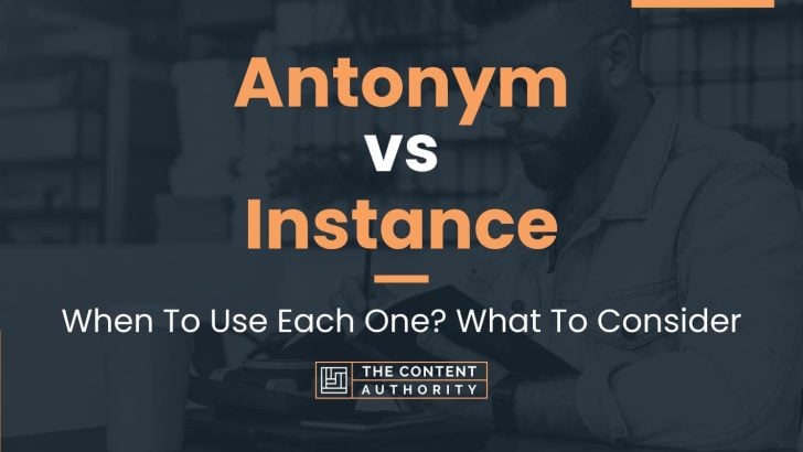 Antonym vs Instance: When To Use Each One? What To Consider