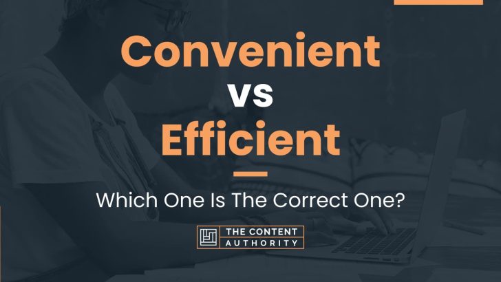 Convenient vs Efficient: Which One Is The Correct One?