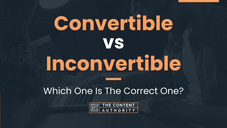 Convertible vs Inconvertible: Which One Is The Correct One?