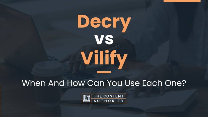 Decry vs Vilify: When And How Can You Use Each One?