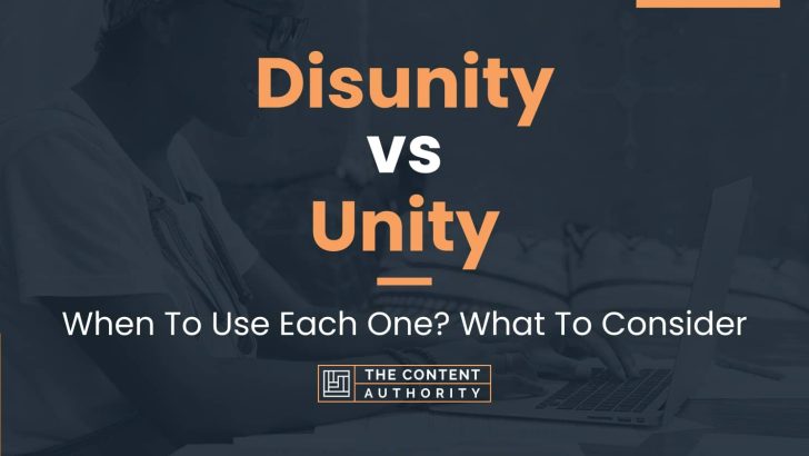 Disunity vs Unity: When To Use Each One? What To Consider