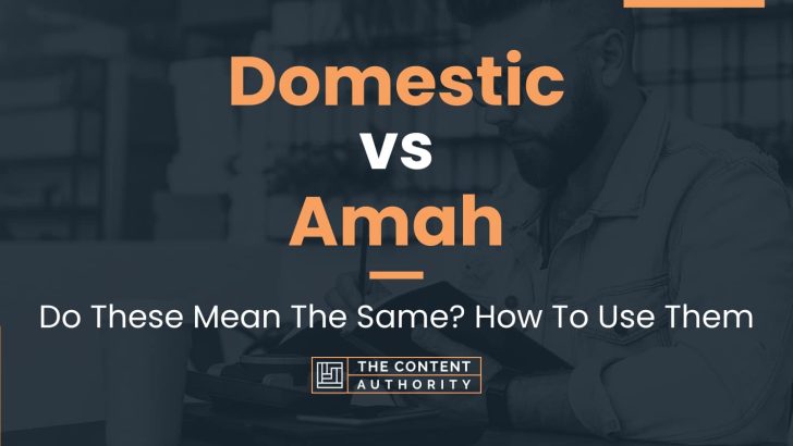 Domestic vs Amah: Do These Mean The Same? How To Use Them
