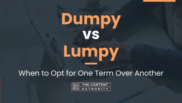 Dumpy vs Lumpy: When to Opt for One Term Over Another