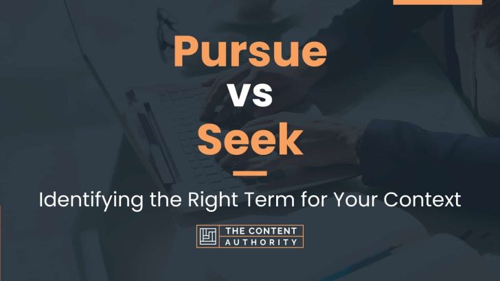 Pursue vs Seek: Identifying the Right Term for Your Context