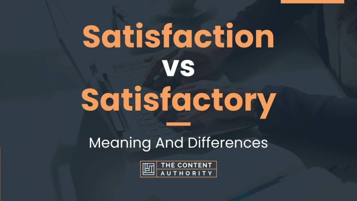 Satisfaction vs Satisfactory: Meaning And Differences