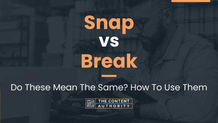 Snap vs Break: Do These Mean The Same? How To Use Them