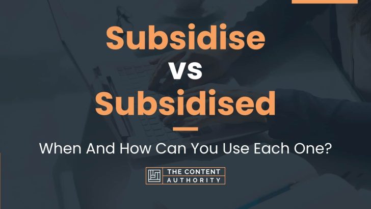 Subsidise vs Subsidised: When And How Can You Use Each One?