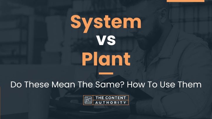 System vs Plant: Do These Mean The Same? How To Use Them