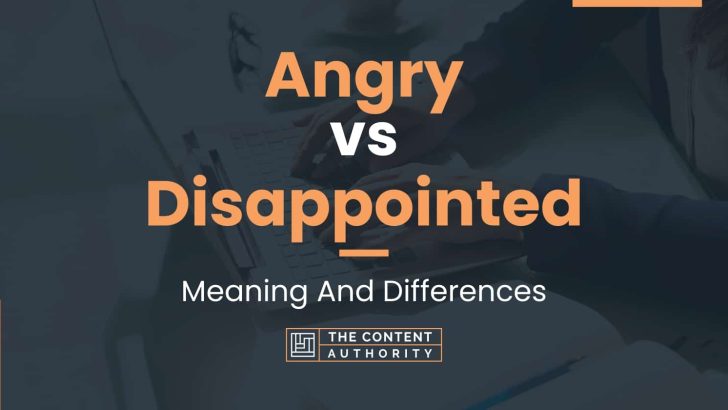 Angry vs Disappointed: Meaning And Differences
