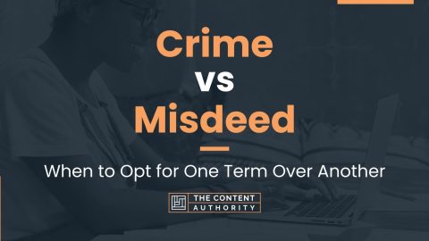 Crime vs Misdeed: When to Opt for One Term Over Another