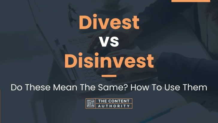 Divest vs Disinvest: Do These Mean The Same? How To Use Them